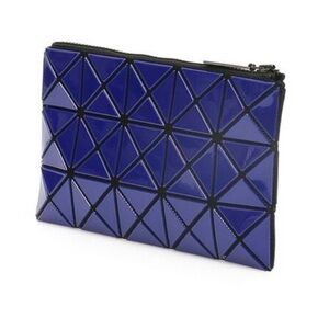 BAO BAO ISSEY MIYAKE Flat prism pouch Cosmetic Bag geometric Blue & Black NEW